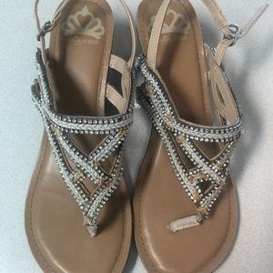 Fergalicious by Ferge rhinestone sandals size 8.5. Wedge heels. Pretty!